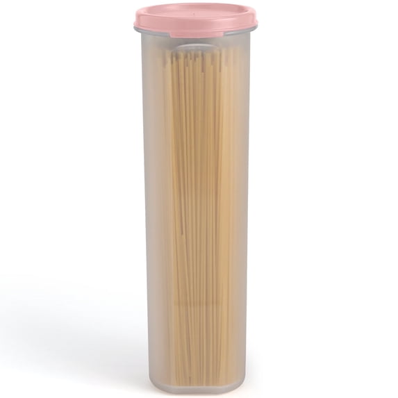 SIGNORA WARE Tall Spaghetti Pasta Storage Container 37 oz Airtight Leakproof Pink