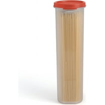 Tall Clear Spaghetti Pasta Container Storage With Lid.Multi-Purpose Kitchen Pantry Organization And Food Storage For Noodles Beans Straws - Airtight Leakproof Spaghetti Keeper BPA Free 37 oz.