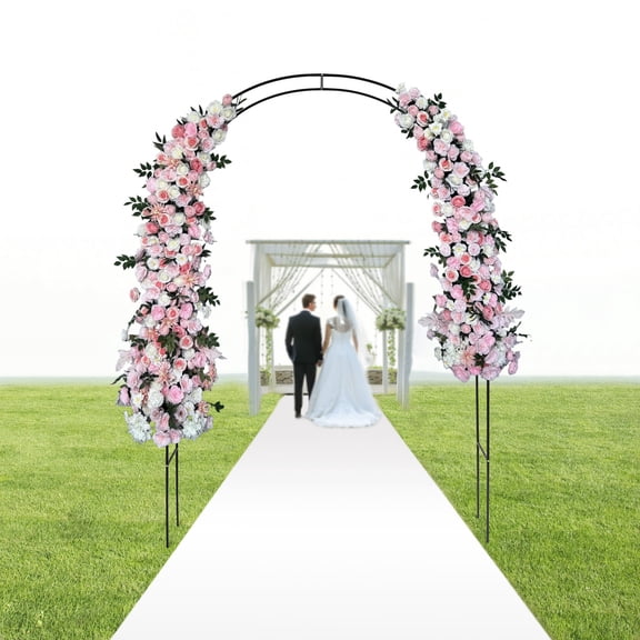 4 Pieces Tall Climbing Plant Iron Rack Wedding Garden Arch Trellis 140*38*240cm for Climbing Plants