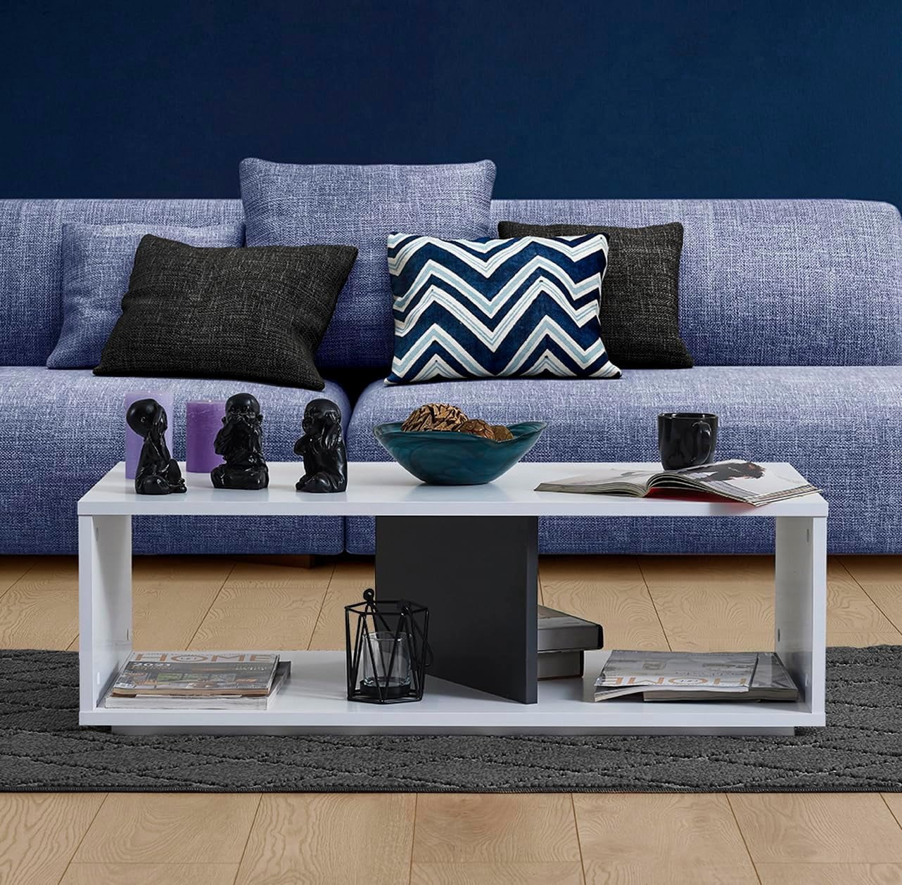 Tall Coffee Tables For Living Room, Modern White Coffee Table With Storage, Centre Table For ...