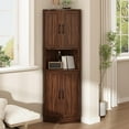 thumbnail image 1 of Tall Corner Cabinet, 64.7" Corner Storage Cabinet with 4 Doors and 5 Storage Shelves, Farmhouse Space Saver with Arched Door Design for Living Room, Kitchen, Bathroom, Office, 1 of 18