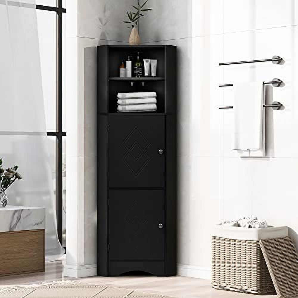 Tall Corner Bathroom Storage Freestanding Storage