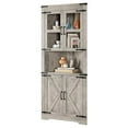 thumbnail image 1 of Tall Corner Cabinet with Door & Adjustable Shelves, Bathroom Cabinet with Storage for Living Room, Kitchen, Grey, 1 of 5