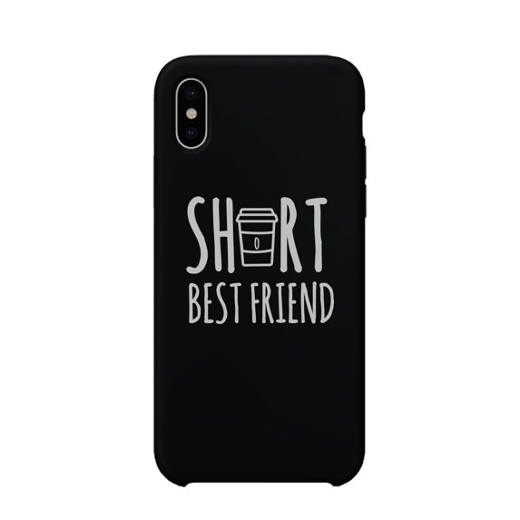 Tall Cup and Short Cup BFF Black Matching Phone Cases