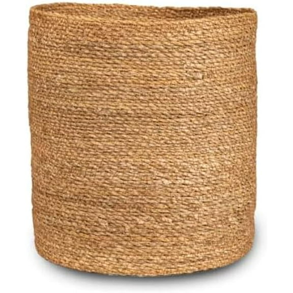 Tall Cylindrical Seagrass Planter Basket Set of 5, Natural