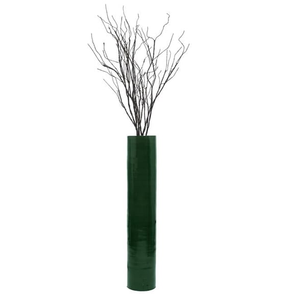 Tall Decorative Contemporary Bamboo Display Floor Vase, Green