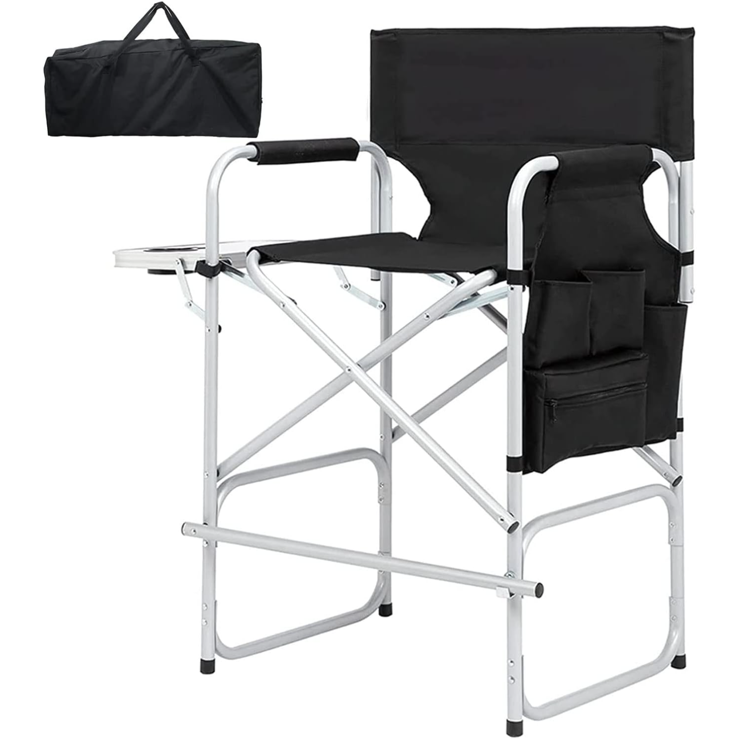 Tall Directors Chair Foldable Portable Makeup Artist Chair Heavy Duty