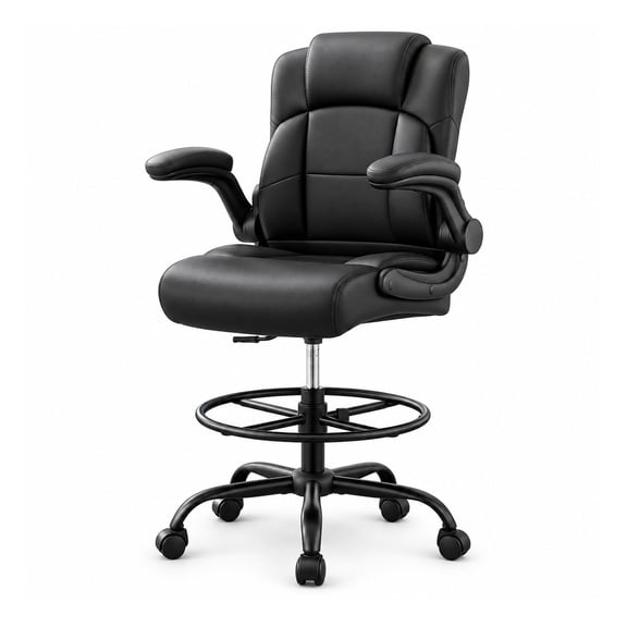 Tall Drafting Chair Featuring Flip-Up Armrests, Adjustable Height Tall Office Chair for Standing Desk Workspace