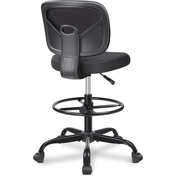 Tall Drafting Desk Chair - Armless, Adjustable Height, Mesh Back, Rolling, Standing Desk Chair for Art Room, Office or Home