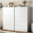 thumbnail image 1 of Bedroom Dresser 2 PCS White Dresser for Bedroom,5 Drawer Dresser Chest of Drawers for Living Room Dressing Room Entryway -2PCS, 1 of 10
