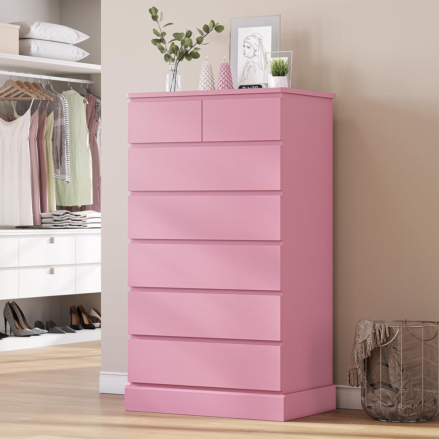 Tall Dresser with 7 Drawers Modern 7 Drawers Dresser & Chests of Drawers with Storage Space, Large Wood Storage Cabinets Closet Organizer for Living ... Tall Dresser with 7 Drawers Modern 7 Drawers Dresser & Chests of Drawers with Storage Space, Large Wood Storage Cabinets Closet Organizer for Living ...