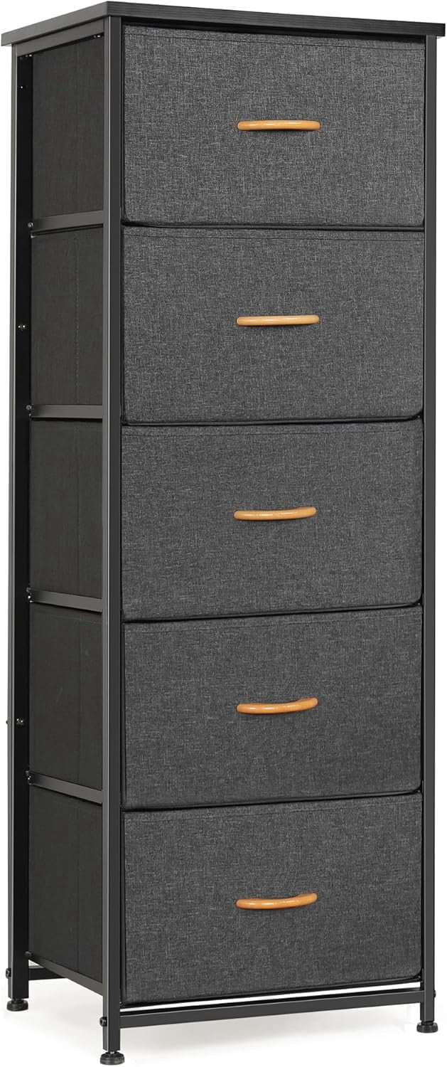 Tall Dresser for Bedroom with 5 Drawers, Vertical Storage Organizer ...