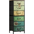 thumbnail image 1 of Tall Dresser for Bedroom, 6 Drawer Dressers & Chests of Drawers, Fabric Dresser for Closet, Night Stand with Metal Frame, Storage Tower with Fabric Bins, Wood Top, Rustic Brown Wood Grain Print, 1 of 9