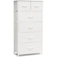 thumbnail image 1 of Tall Dresser for Bedroom Vertical Skinny Dresser - Sturdy Steel Frame, Wood Top, Easy Pull Fabric Bins- Organizer Unit for Bedroom, Entryway, Closets - 6 Drawers (White), 1 of 16