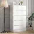 thumbnail image 1 of 5 Drawer Dresser for Bedroom,  White Tall Chest of Drawers Wood Storage Cabinet for Living Room, Hallway, Entryway, Guest Room, 1 of 10