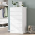 thumbnail image 1 of Tall Dresser & Chests of Drawers with 7 Drawers for Bedroom, White Wood 7 Drawers Dresser & Vertical Storage Cabinet for Living Room Hallway, 1 of 7