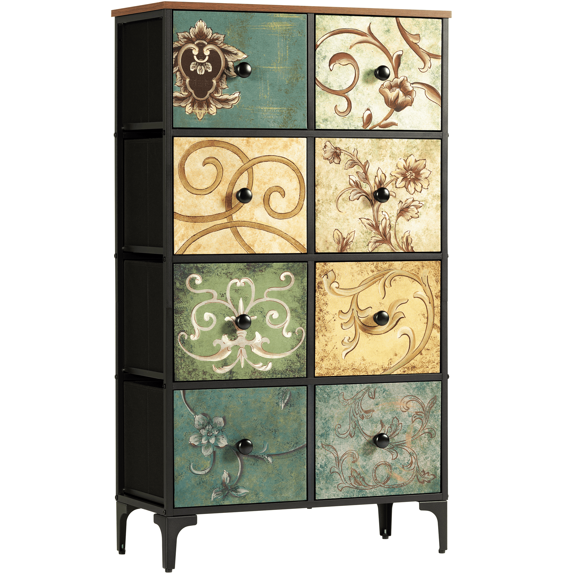 Tall Dresser for Bedroom, 8 Drawer Double Narrow Dresser, Lingerie Chest of Drawers for Bedroom, 46.5'' H X 26.6'' W X 11.7'' D