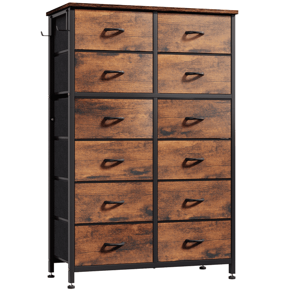 LainTene 12 Drawer Tall Dresser for Bedroom, Fabric Storage Dressers Chest of Closets Storage Units for Bedroom, Hallway, Entryway