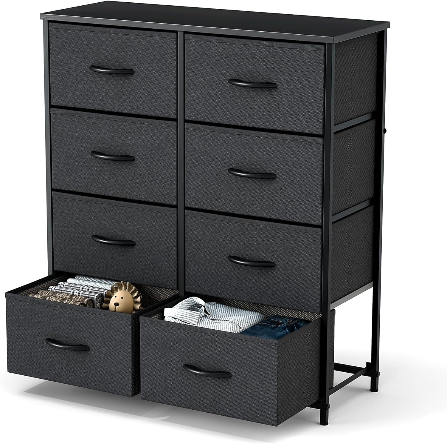 Tall Dresser with 8 Storage Drawers, Large Fabric Tower Organizer with ...