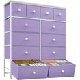 thumbnail image 1 of Tall Dressers for Bedroom with 12 Drawers, Fabric Storage Dressers & Chests of Drawers, Sturdy Metal Frame, Wood Top, Closet, Entryway, Bedroom Furniture (Purple), 1 of 16