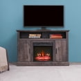 thumbnail image 1 of Tall Electric Fireplace Stand Console for TV's Up to 55" Living Room Storage Entertainment Center, Dark Grey Oak, 1 of 7