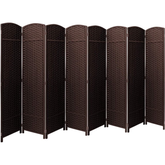 Tall Extra Wide Foldable Panel Partition Wall Divider, Double Hinged Room and Folding Privacy Screens6 feet, Chocolate,