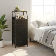 Tall Fabric Dresser Nightstand with 5 Drawers - Modern Bedroom Storage