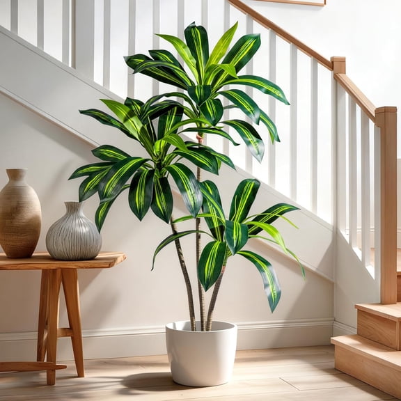 Tall Fake Tree Artificial Trees Plant with White Planter Pot Indoor Outdoor Potted Silk Plants Large Faux Trees loor Floor for Home Living Room Office Outside  para decoracion Housewarming Gift