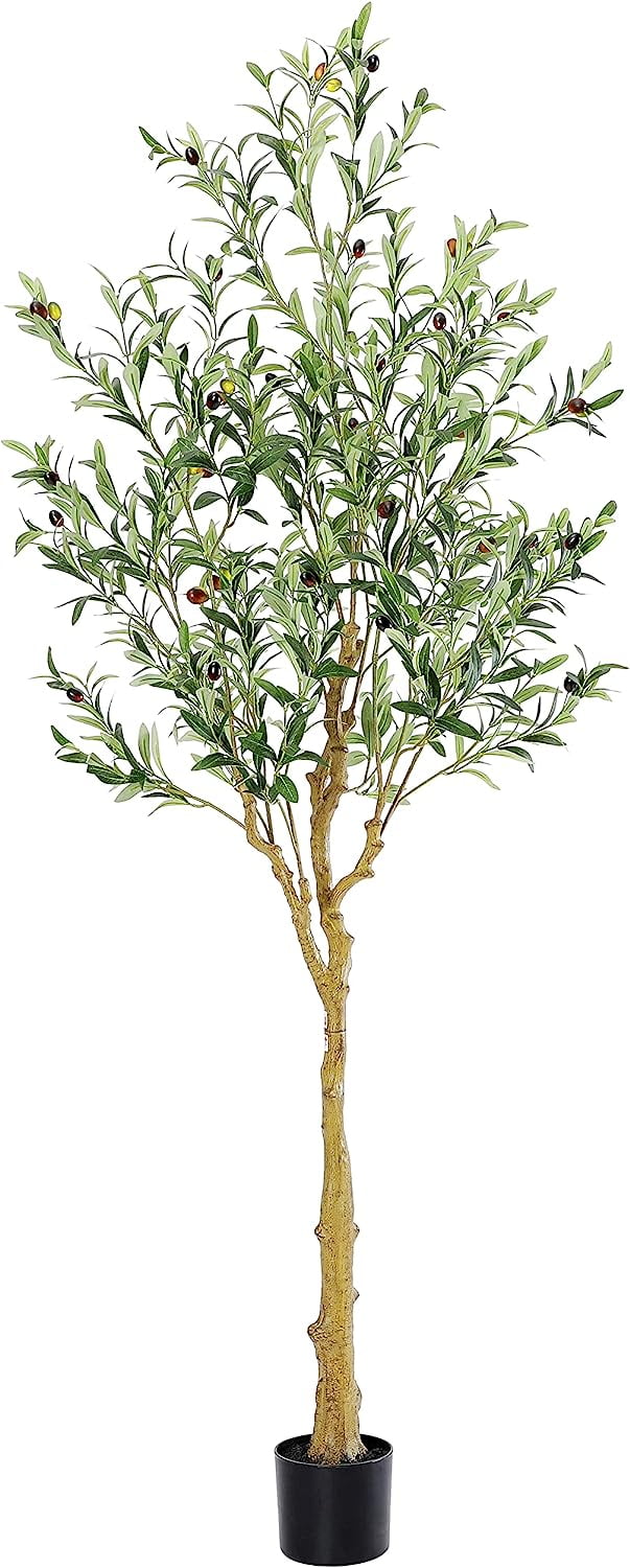 Tall Faux Olive Tree，6Ft(72in) Realistic Texture Potted Silk Artificial