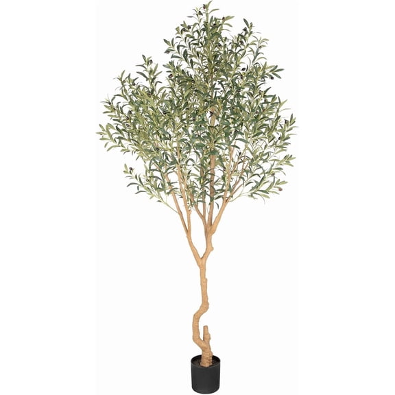 Tall Faux Olive Tree8ft96in Realistic Potted Silk Artificial Olive Tree Fake Olive Trees Indoor with Green Leaves and Big Fruits for Home Office Living Room Stairs Patio Decor.