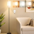 thumbnail image 1 of Tall Floor Lamp Set of 2 with Linen Shade - 3 Color Temperature, Black, LED Bulbs, Pull Chain Switch, Easy Assembly(2 Pack), 1 of 12