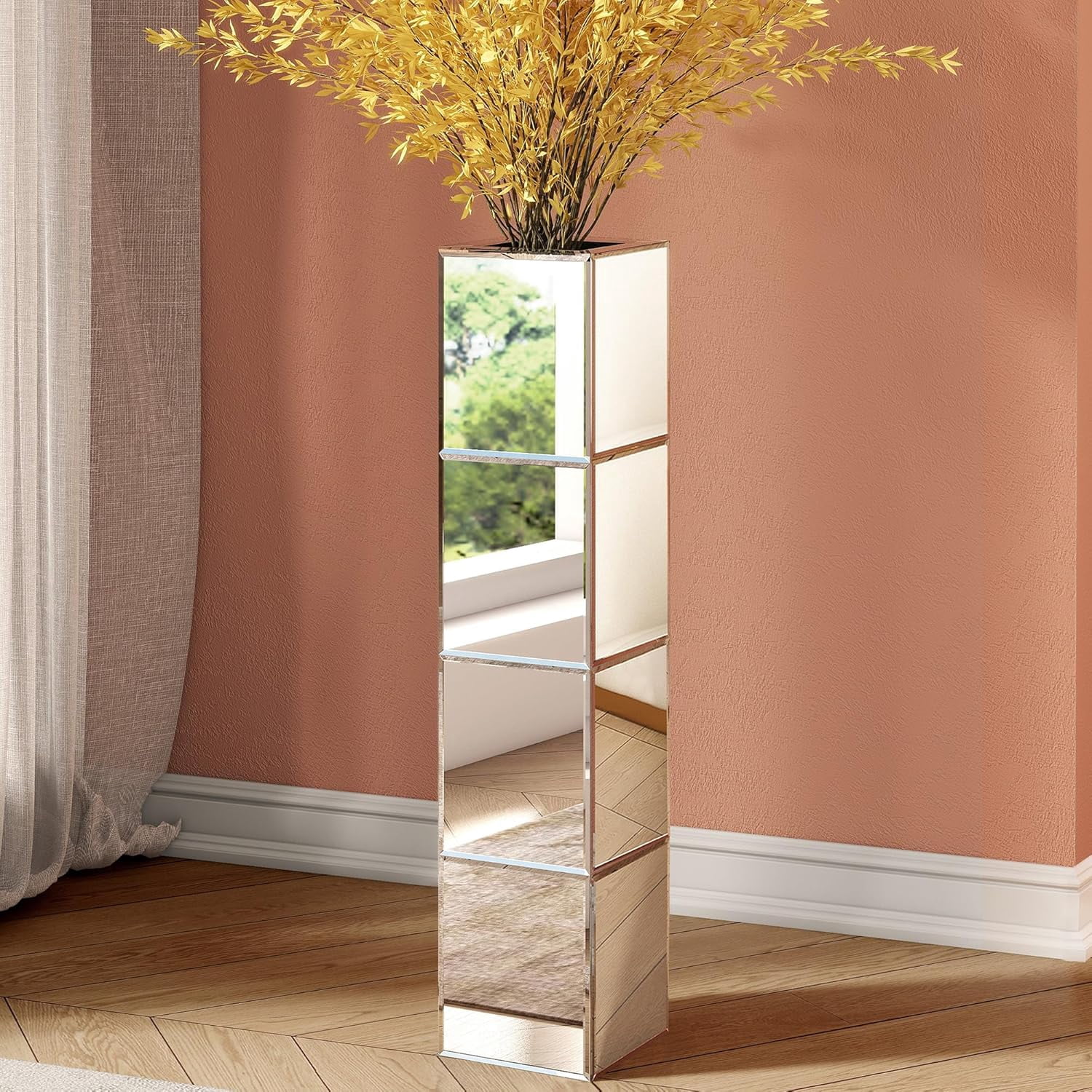 Tall Floor Vase, 28 inch Floor Vases Home Decor Large Tall Silver Floor ...
