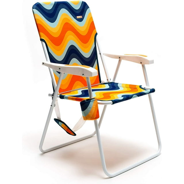 Tall Folding Lawn Beach Chair Lightweight, Portable Sand Chair for