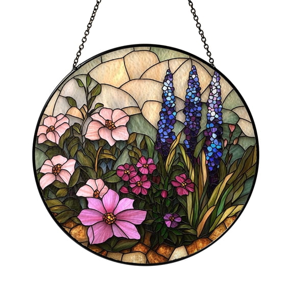 Tall Foxglove Stained Glass Style Suncatcher – Window Decor