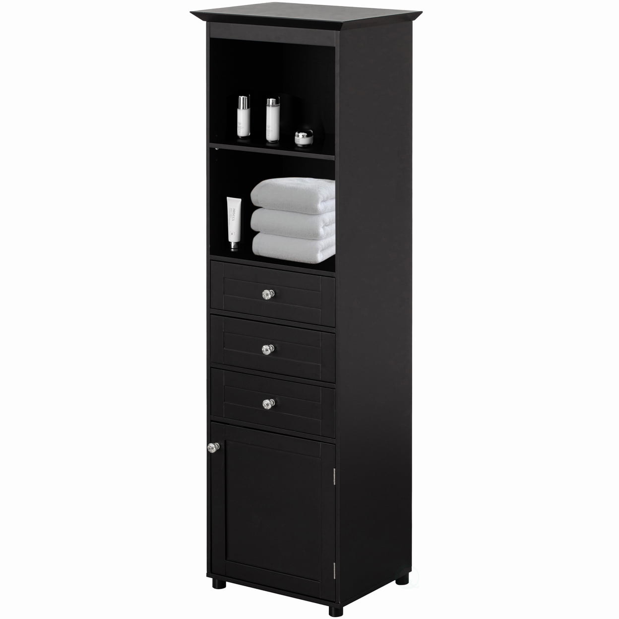 Tall Freestanding Storage Organizer Linen Tower, Vanity Closet