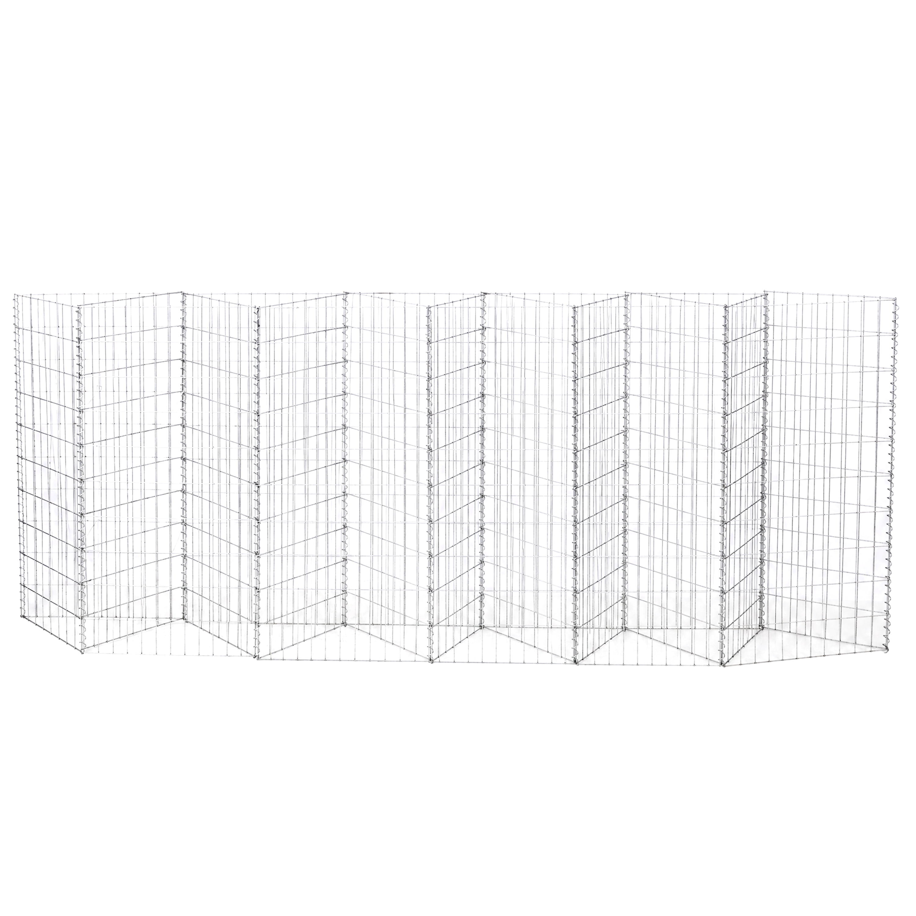 Tall Galvanized Gabion Basket 118" x 11-7/8" x 39-3/8", Multi-Compartment Reinforced Design, Heavy-Duty Wire, Tool-Free Assembly for High Retaining Wall