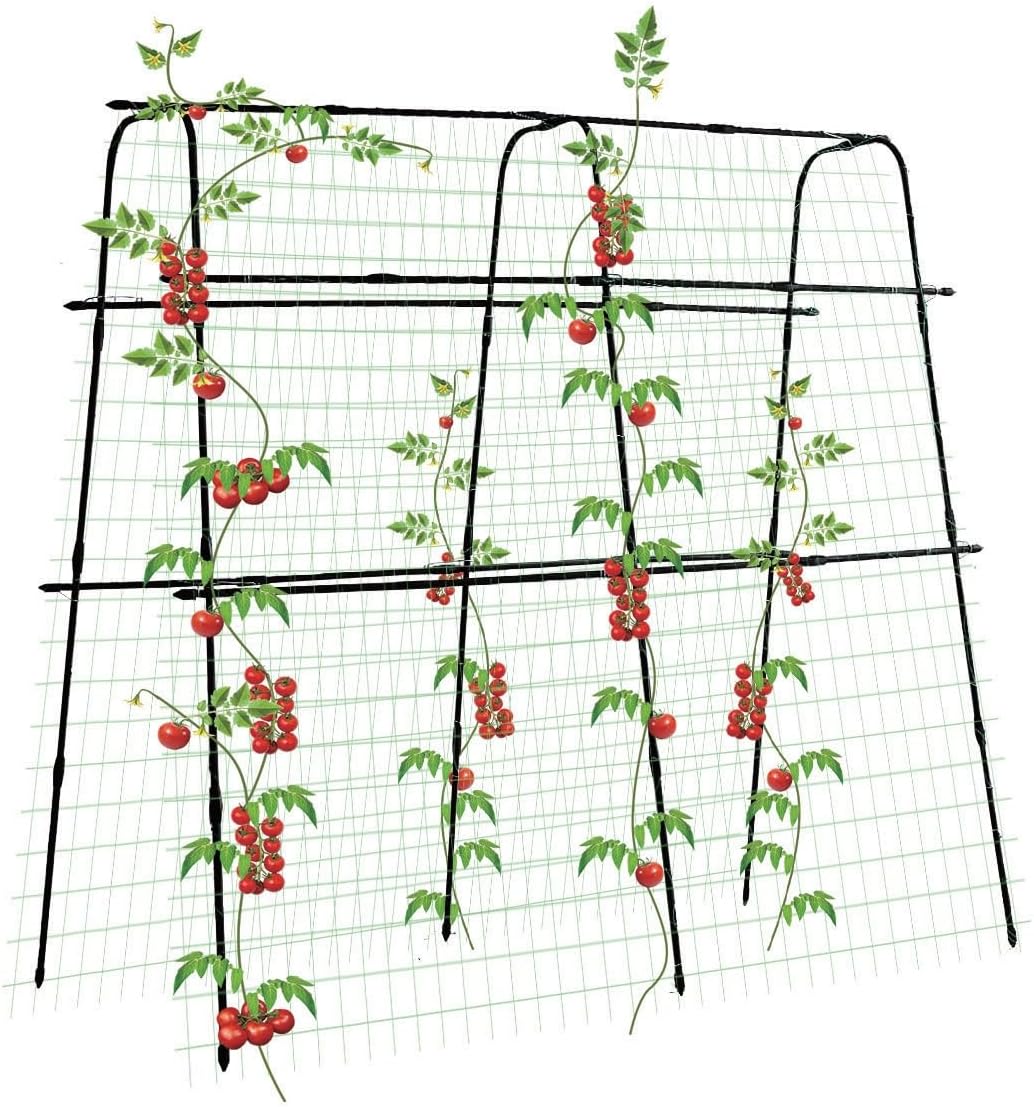 Tall Garden Arch Trellis for Climbing Plants Outdoor, 5 ft Tall Polyethylene-Coated Stainless Steel Garden Arch for Climbing Vine Vegetable/Fruit/Flower, Cucumber Trellis for Raised Bed, Black