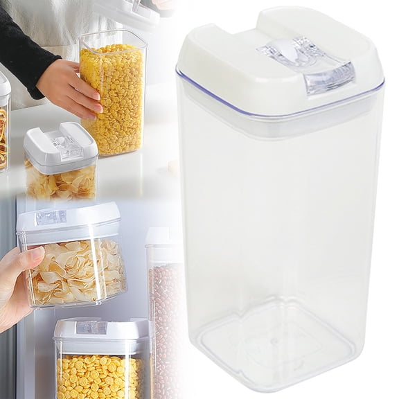 Tall Glass Food Container with Air-Tight Lid – 1pc, Durable, Heat & Cold Resistant, Kitchen Pantry Storage, Meal Prep, Organize Snacks, Grains, Leftovers