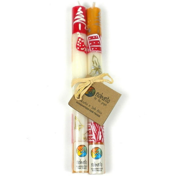 Tall Hand Painted Candles Pair Kimweta Design Nobunto