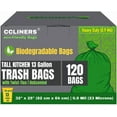 thumbnail image 1 of Tall Kitchen Biodegradable Trash Bags 13 Gallon (120 Bags) Eco-friendly Medium Green Garbage Bag 55 Liter Landfill-Friendly Can Liners Portable Camping Toilet Bags Made With epi (120 count), 1 of 4