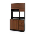 thumbnail image 1 of Tall Kitchen Pantry Buffet Hutch Floor Large Cupboard with Cabinet Walnut, 1 of 5