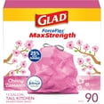thumbnail image 1 of Glad Tall Kitchen Trash Bags 13 Gallon, MaxStrength Cherry Blossom Garbage Bags, Drawstring, 90 Count, 1 of 4