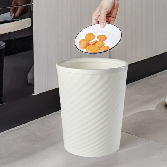 Tall Kitchen Trash Can Striped Waste Bin Home Office Kitchen Waste Bin Pressure Ring Wastepaper Basket Waste Bin Suitable For Home Kitchen Bathroom Garage Up to 65% Off