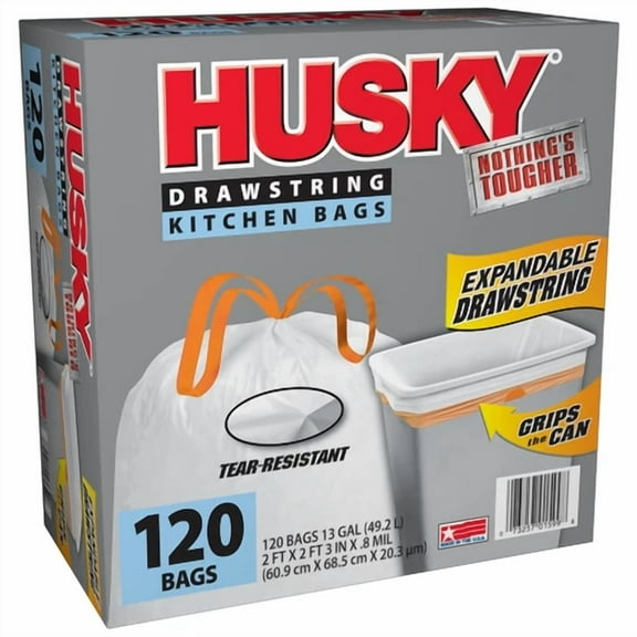 Tall Kitchen White Trash Bags, 13 Gallon, 120 Bags