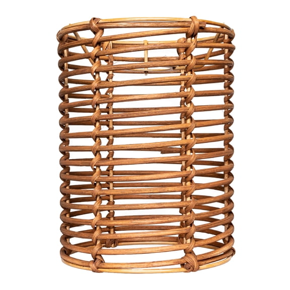Tall Lampshade, 5.9" Top x 5.9" Bottom x 7.88" High, Rattan Drum Lampshade for Table Lamps Floor Lamp, Unique Boho, Easy Assembly Replacement