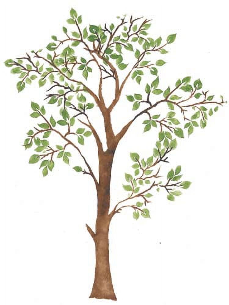 Tall Leafy Tree Wall Stencil SKU 3618 by Designer Stencils