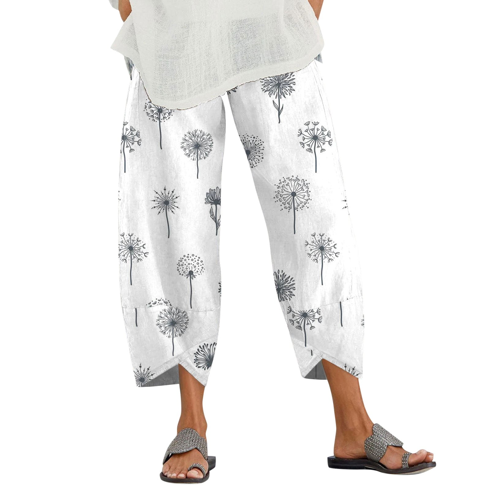 Tall Linen Pants Womens Capris Wide Leg Sweatpants Wide Leg Summer