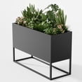 thumbnail image 1 of Tall and Long Metal Planter Box 47” x 18” x 36”, Heavy Duty Steel Planter with Drainage Holes, Black Steel Planter Heavy Duty for Porch, Garden, Patio, Yard (Black), 1 of 8