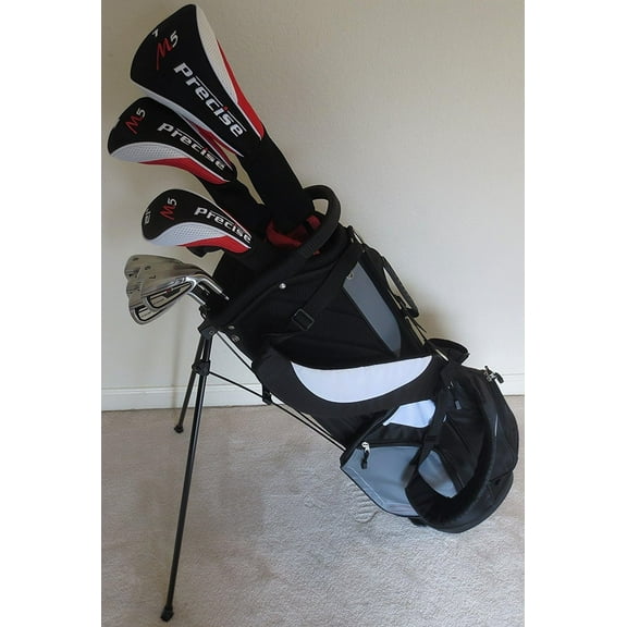 Tall Mens Golf Set All Graphite Shafts Taylor Fit Complete Driver, Fairway Wood, Hybrid, Irons, Putter, Stand Bag Custom Made Clubs +1" Length Regular Flex