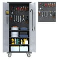 Tall Metal Pegboards Tools Storage with Wheel for Garage